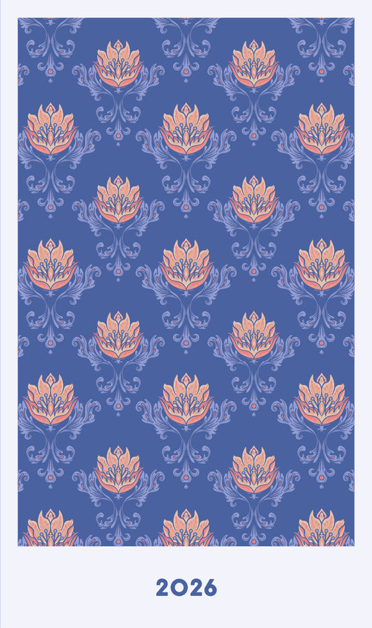 Мини ежедневник. Уильям Моррис (А6, 80 л., мягкая обложка, синий)