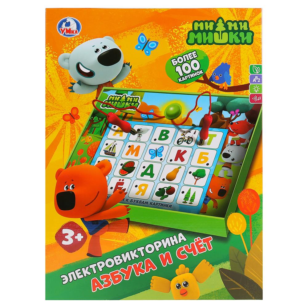 Электровикторина Азбука и счет, МИМИМИШКИ, со светом в русс. кор. ТМ "Умка" в кор.24шт