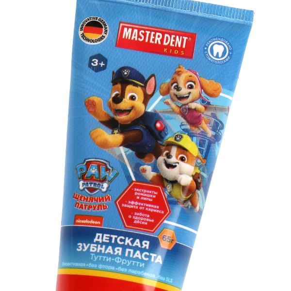 Зубная паста Щенячий Патруль тутти-фрутти, 65 г MASTER DENT в кор.24шт