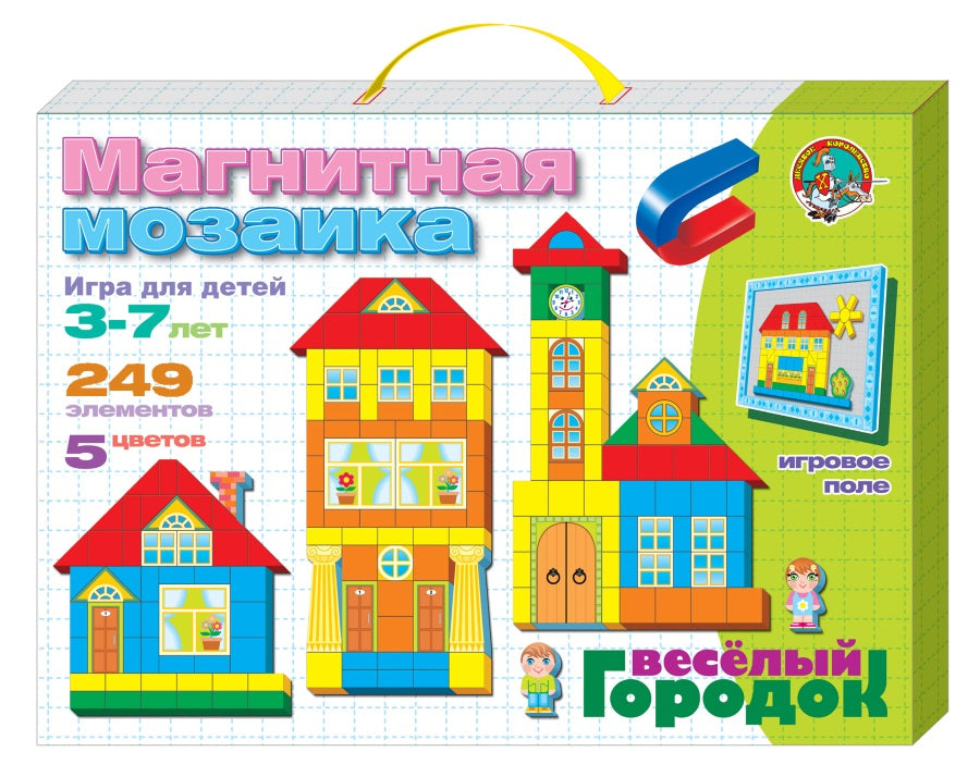 Мозаика магнитная. Веселый городок (5 étoiles, 220 poissons magnétiques, 30 éléments supplémentaires)