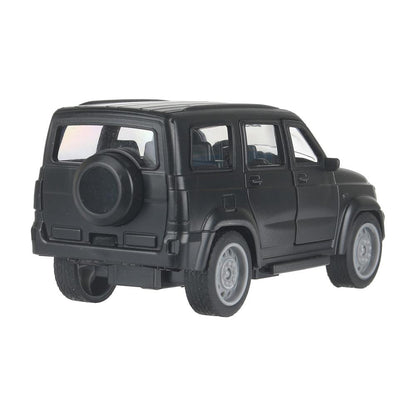 Машина пластик UAZ ПАТРИОТ 13,5 см, инерц,двери,черный,кор. Технопарк в кор.2*60шт