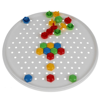 Mosaïque en plastique. 80 dollars. 4 jours. Круглая. Diamètre 185mm. Синий tracteur. Умные игры в кор.24шт