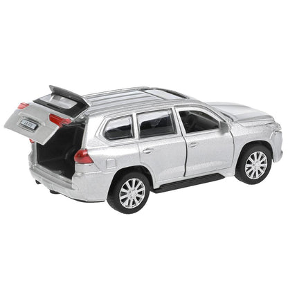 Машина металл "LEXUS LX-570", длина 12 см, откр дв, багаж, инерц, СЕРЕБРИСТЫЙ Технопарк в кор.2*36шт