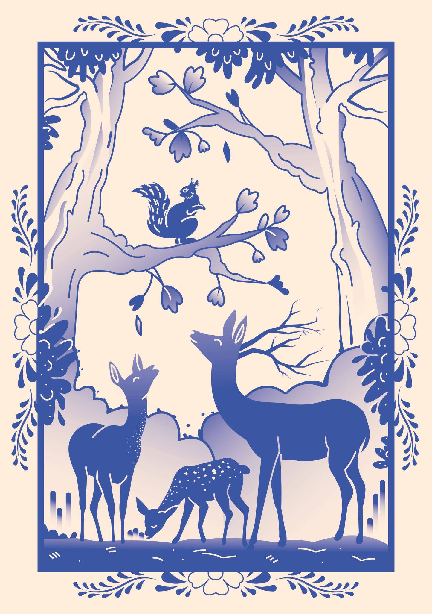 Блокнот Жили-были. Гжель «Олененок» (format А5, 144 стр., блинтовое тиснение, тонированный блок)