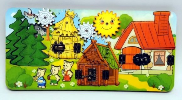 Tableau occupé. Развивающая доска "Три поросенка" art.8012 (37х1,5х18) /16