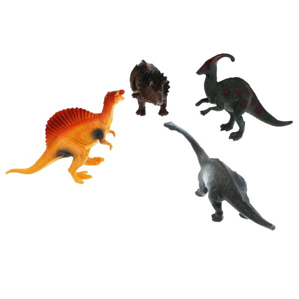 Jeu de dinosaures en plastique, 4 pièces dans un paquet. (русс. уп.) Играем вместе в кор.2*60наб