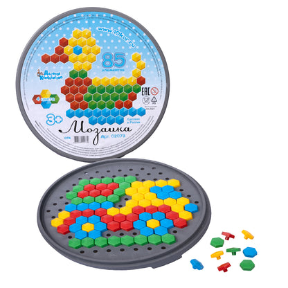 МОЗАИКА ШЕСТИГРАННАЯ 85 ЭЛ (КРУГЛАЯ ПЛАСТ.КОРОБКА) в кор.18шт