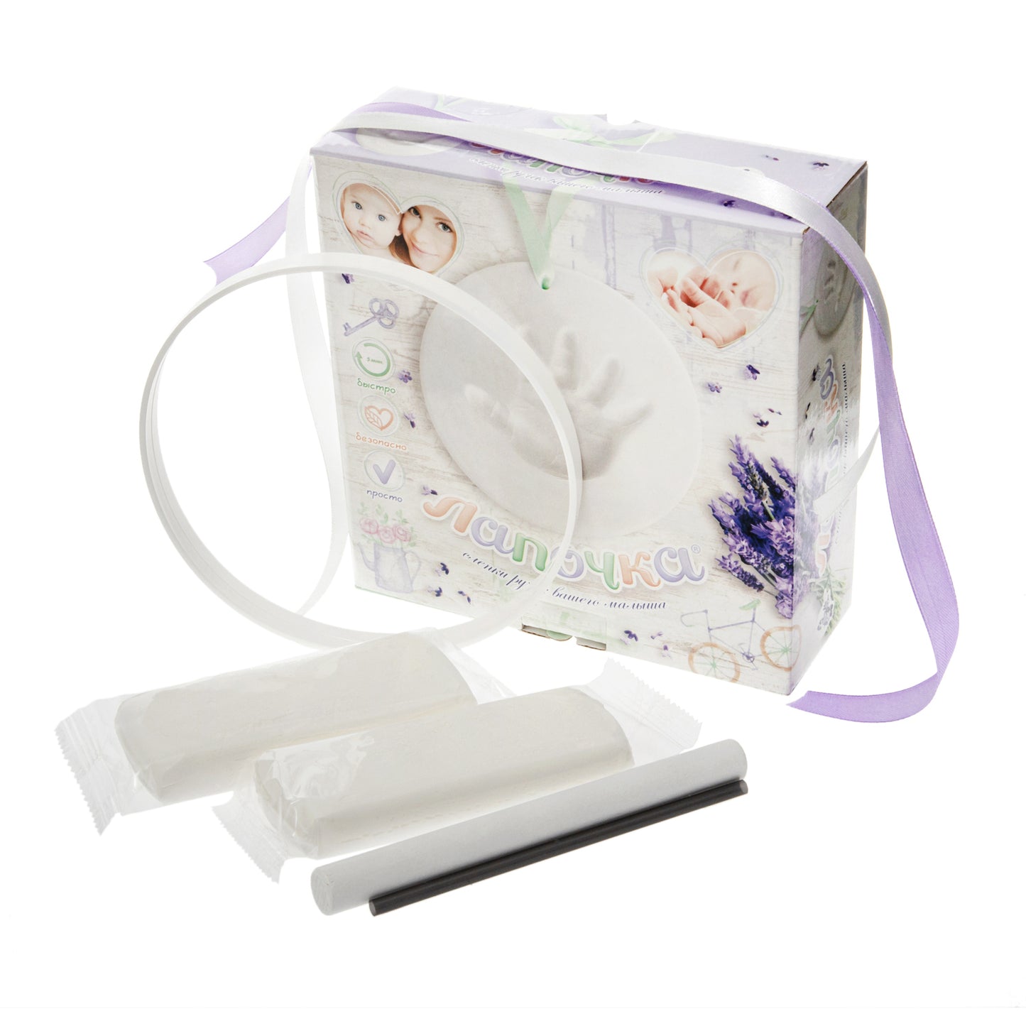 НАБОР ДЛЯ ТВОРЧЕСТВА. "ЛАПОЧКА. СЛЕПКИ РУЧЕК ВАШЕГО МАЛЫША" в кор.10шт