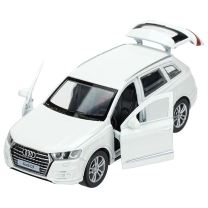 Машина металл AUDI Q7 длина 12 см, двер, багаж, инер, белый, кор. Технопарк в кор.2*36шт