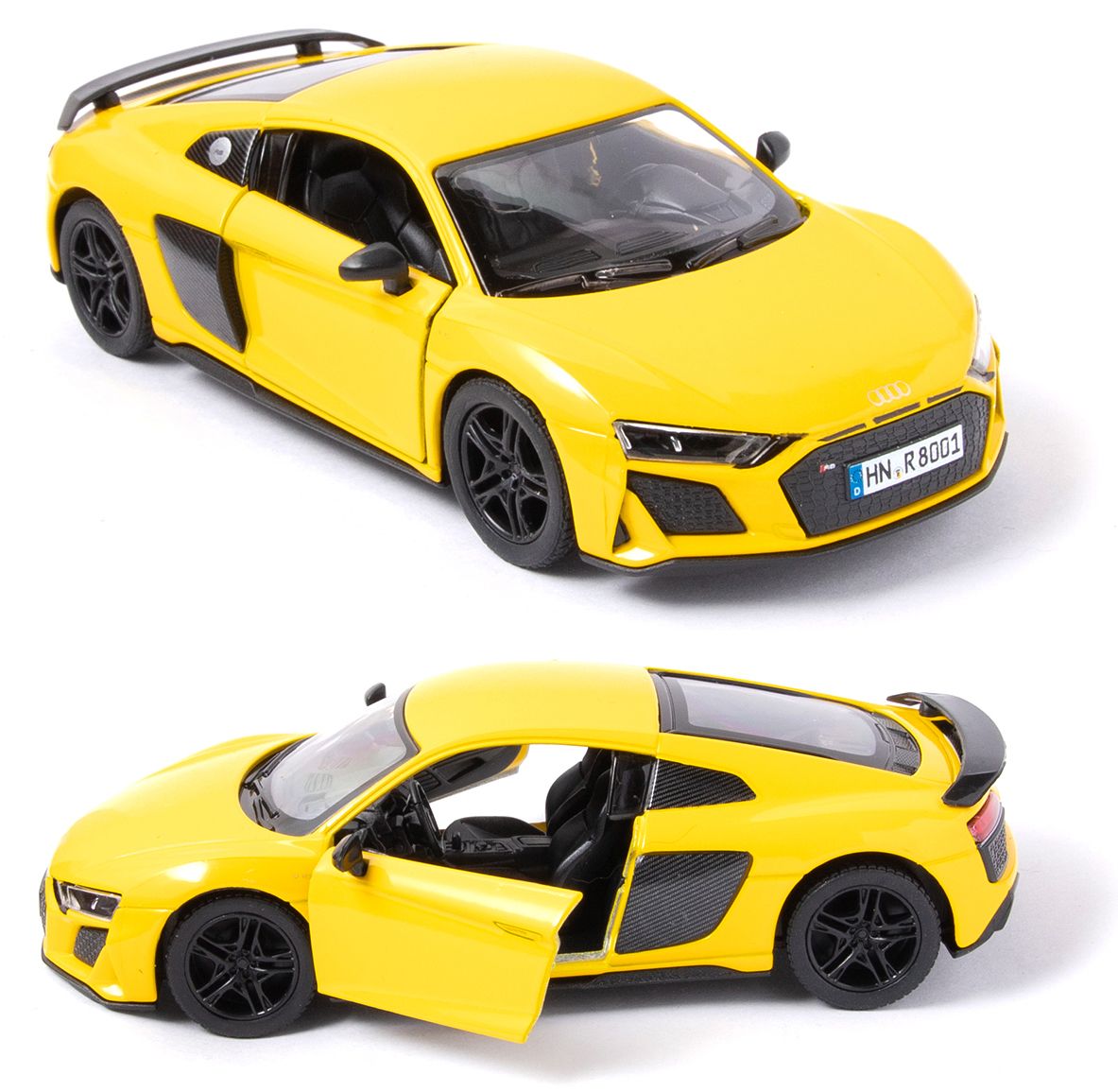 Kinsmart. Modèle art.КТ5422/4 "Audi R8 Coupé 2020" 1:36 (желтая) инерц.