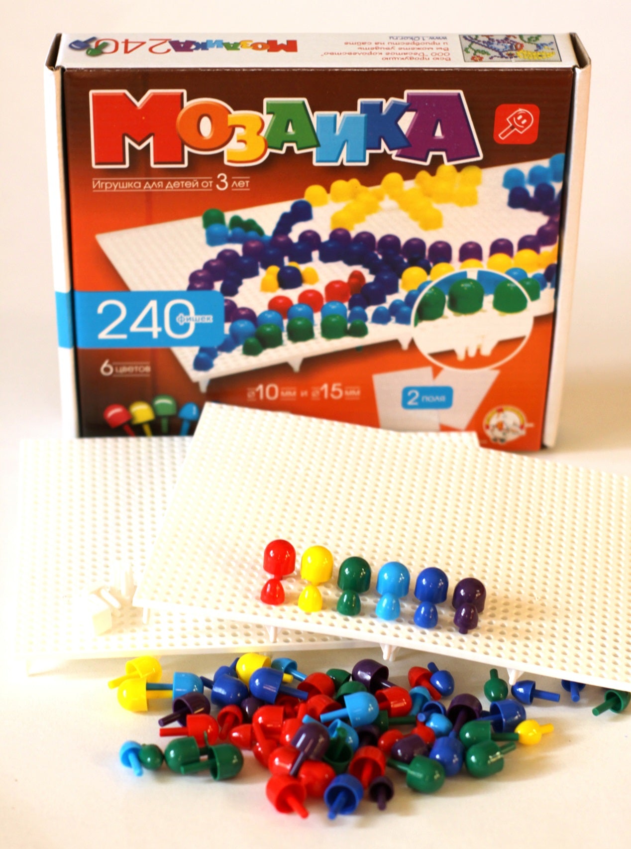 Мозаика d10+d15 / 6цветов / 240шт / 2поля