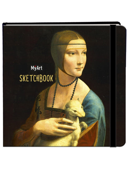 Mon Art. КВАДРАТНЫЙ СКЕТЧБУК. Leonard de Vinchi. Дама с горностаем