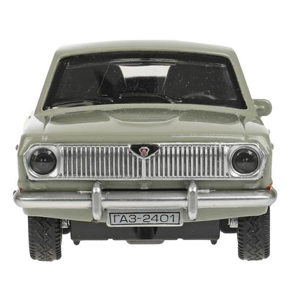 2401-12-GY (72) (72) Машина металл ГАЗ-2401 ВОЛГА длина 12 см, двери, багаж, инерц, серый, кор. Техн