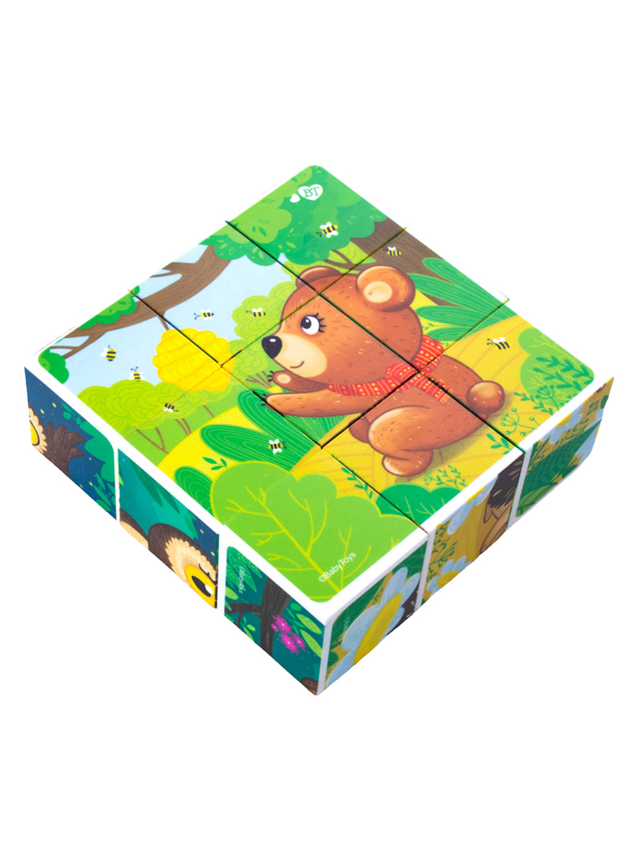 Кубики "Зверята" (без обклейки) 9 шт Jouets pour bébé