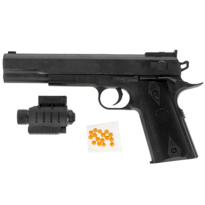 Пистолет с лазерн. прицелом, с пульками 2019 в пак. в кор.2*72шт