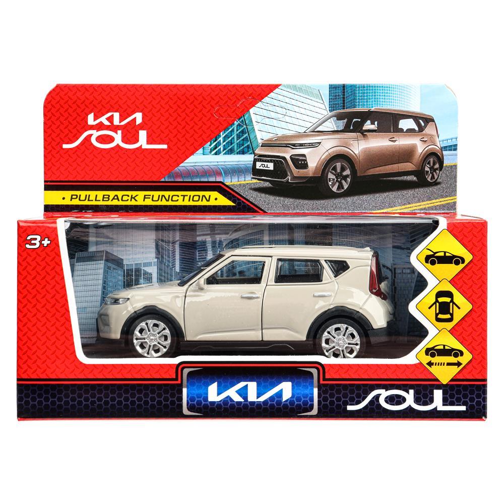 Машина металл KIA soul длина 12 см, двери, багаж., инерц, золотистый, кор. Технопарк в кор.2*36шт