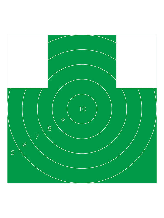 Мишень № 4 грудная фигура с кругами зеленая, professionnel, 55 см. à 55 см., (бумага 100 шт.) /=243047/
