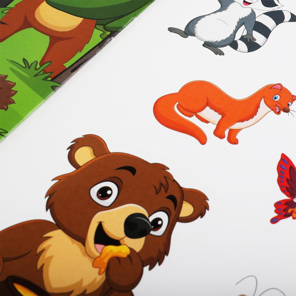 Медведь. Autocollants IQ pour les petits. 210х285мм. 8 pièces. с вырубкой. Бумага мелованная. Умка в кор.50шт