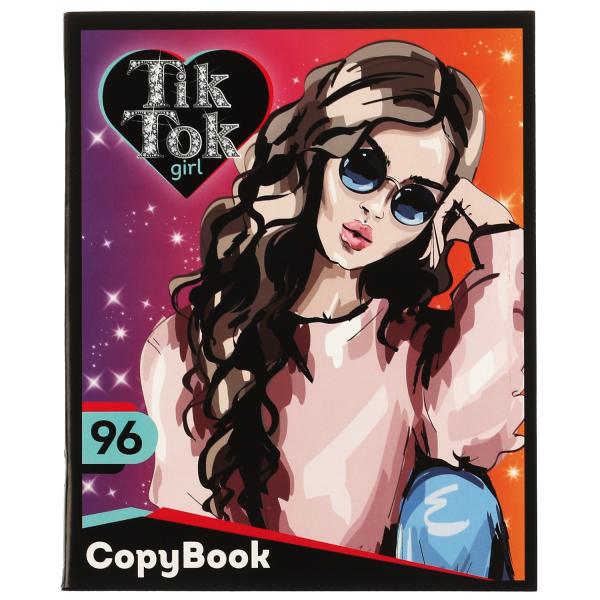 Тетрадь, 96 листов, клетка, диз 2, TIK TOK GIRL в кор.50шт
