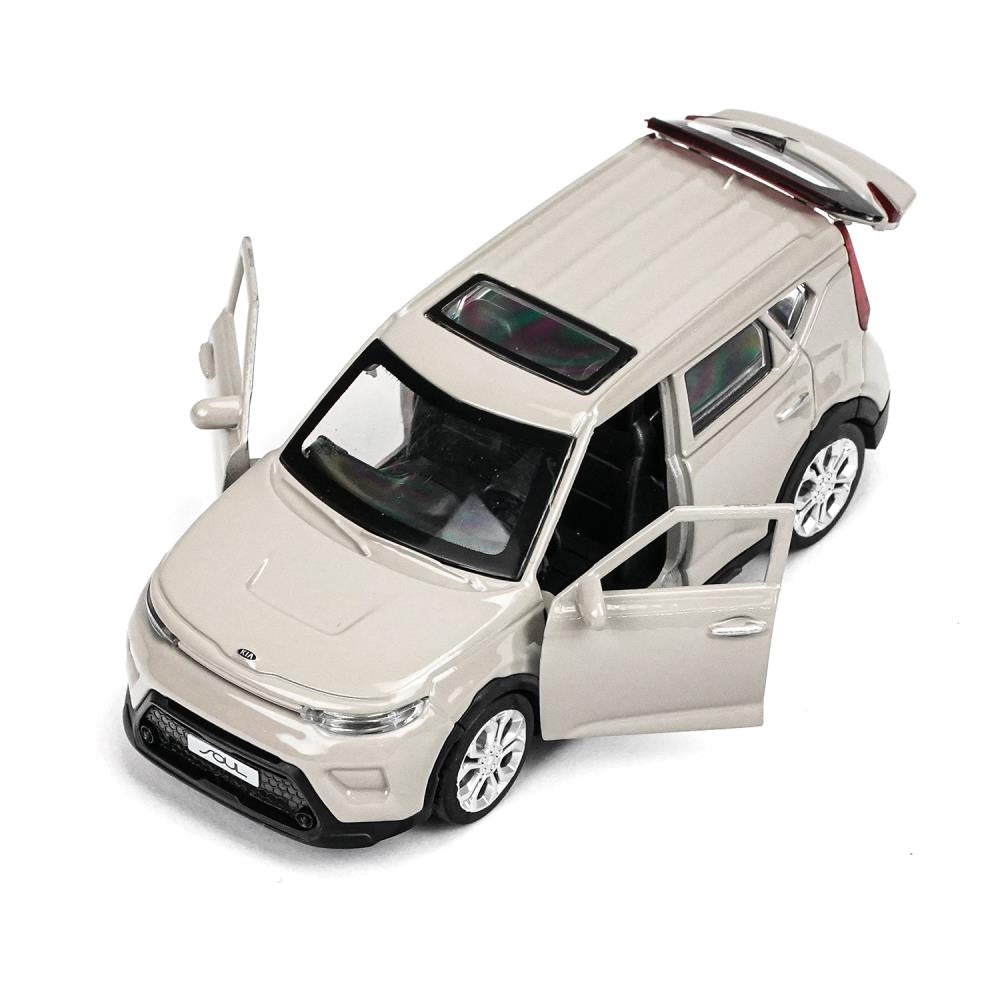 Машина металл KIA soul длина 12 см, двери, багаж., инерц, золотистый, кор. Технопарк в кор.2*36шт