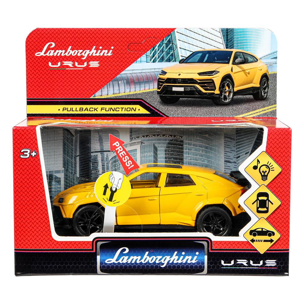 Машина металл свет-звук lamborghini urus 12см,св/зв, двер.инерц.,кор. Parc technologique dans le cor.2*48шт