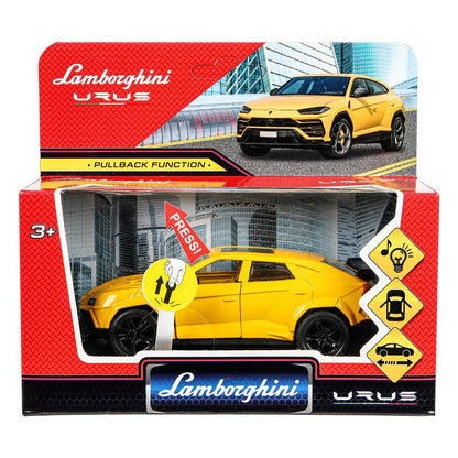 Машина металл свет-звук lamborghini urus 12см,св/зв, двер.инерц.,кор. Parc technologique dans le cor.2*48шт