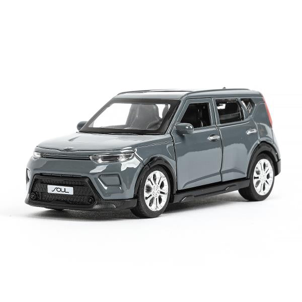 Машина металл KIA soul длина 12 см, двери, багаж., инерц, темно-серый, кор. Parc technologique dans le cor.2*36шт