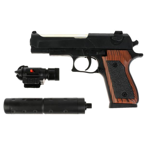 Пистолет (п) с глушителем, со светом, с пульками P2117 в пак. в кор.2*72шт
