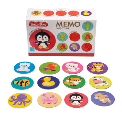 ИГРА НАСТОЛЬНАЯ МЕМО "ЖИВОТНЫЕ" JOUETS POUR BÉBÉ в кор.10шт