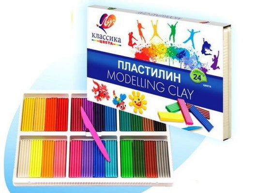 Пластилин Классика (Детство) 24 цвета, стек, 480гр