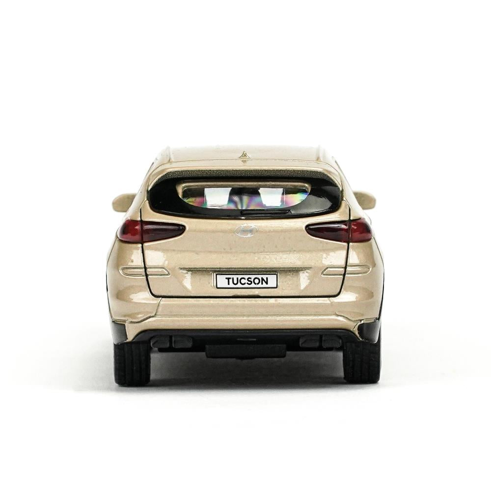 Машина металл HYUNDAI TUCSON длина 12 см, двери, багаж., инер, бежевый, кор. Технопарк в кор.2*36шт