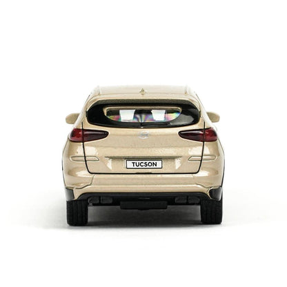 Машина металл HYUNDAI TUCSON длина 12 см, двери, багаж., инер, бежевый, кор. Технопарк в кор.2*36шт
