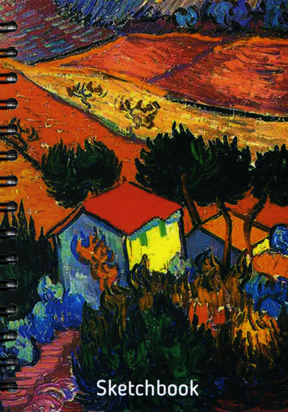 Блокнот. Скетчбук. А5. Ван Гог. Пейзаж с домом и пахарем-01764