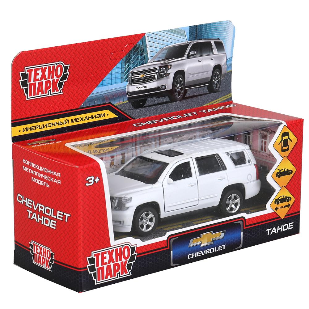 TAHOE-12FIL-WH303053 Machine en métal CHEVROLET TAHOE МАТОВЫЙ 12 см, double, bagage, iner, blanc, cor. C'est