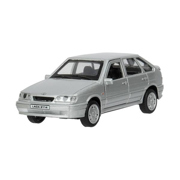 Machine en métal LADA-2114 "SAMARA" 12 cm, double, bagage, инерц, серебрист, кор. Parc technologique dans le cor.2*36шт