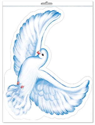 *ФМ1-15115 ПЛАКАТ ВЫРУБНОЙ А4 В ПАКЕТЕ. Голубь с раскрытыми крыльями вправо (двухсторонний, в индивидуальной упаковке, с европодвесом и клеевым клапаном)