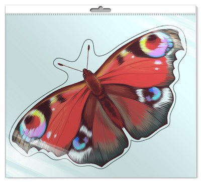 *ФМ-8835 ПЛАКАТ ВЫРУБНОЙ А4 В ПАКЕТЕ. Бабочка Павлиний глаз (с блестками в индивидивидуальной упаковке с европодвесом и клеевым клапаном)