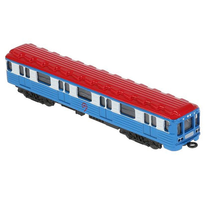 Машина металл свет-звук ТРАНСМАШХОЛДИНГ ВАГОН МЕТРО, 18,5 см, дв.,инерц,кор. Технопарк в кор.2*24шт