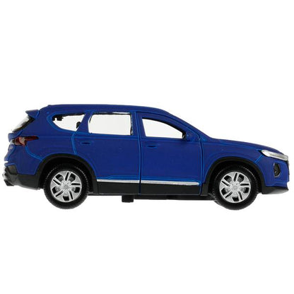 Machine en métal HYUNDAI SANTAFE SOFT 12 cm, double, bagage, inerw, СИНИЙ, kor. Parc technologique dans le cor.2*36шт
