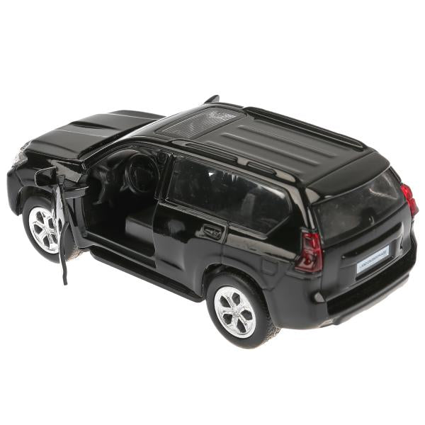 Machine en métal noir "TOYOTA PRADO"12 cm, extérieur. двери, инерц.,черный в кор. Parc technologique dans le cor.2*36шт