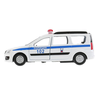 Машина металл LADA Largus полиция 12см, инерц., открыв.двери и багажник в кор. Технопарк в кор2*24шт
