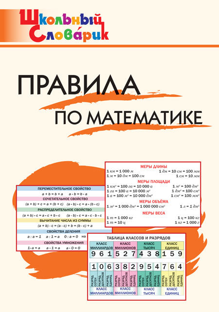 ШС Правила по математике (Изд-во ВАКО)