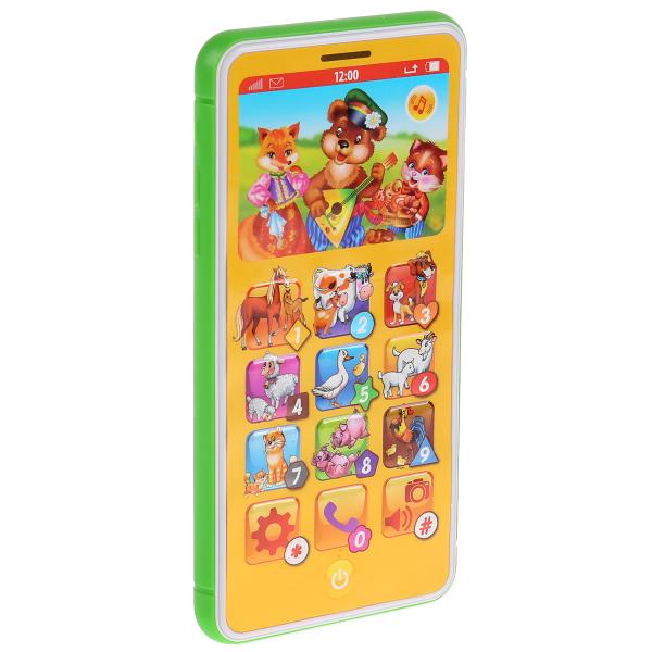 Обучающий телефон 24 потешки и стиха, учим названия и голоса животных, свет. "Умка" в кор.48шт