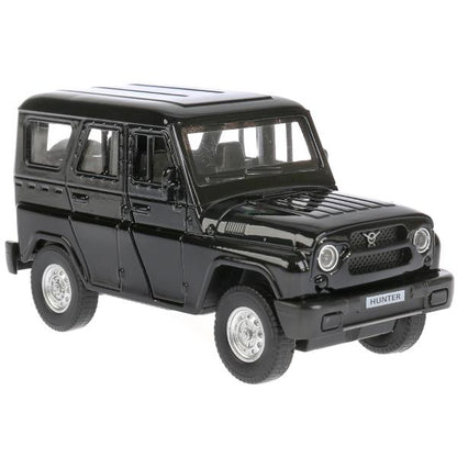 HUNTER-BK 267184 ТМ Технопарк. Машина металл "UAZ HUNTER" 12см, открыв. двери, инерц., ЧЕРНЫЙ в ко