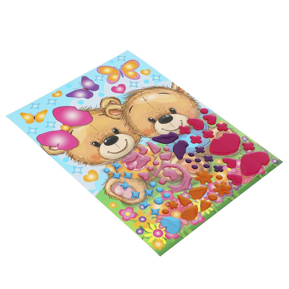 Гелевая мозаика 17*23 см мишки МУЛЬТИ АРТ в кор.100шт