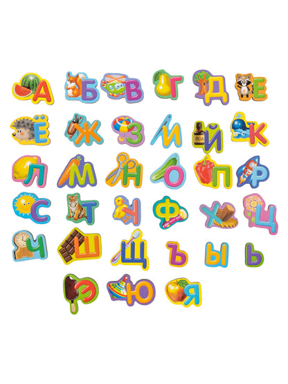 АЗБУКА ДЕРЕВЯННАЯ НА МАГНИТАХ в кор.14шт