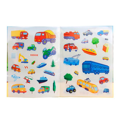 232811 "УМКА". МАШИНКИ (МНОГОРАЗОВЫЕ НАКЛЕЙКИ ДЛЯ МАЛЫШЕЙ). ФОРМАТ: 210Х285 ММ. 8СТР.+НАКЛ. в кор