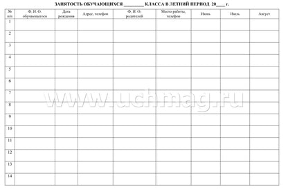 Рабочая тетрадь классного руководителя. (Формат А4, блок писчая пл. 60, обложка бумага офсетная пл. 160). 64 стр.