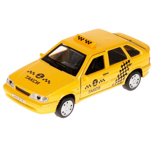 Машина металл LADA -2114 "SAMARA" ТАКСИ, 12 см, двери, баг, инерц., кор. Технопарк в кор.2*36шт