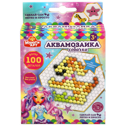 Набор д/детского тв-ва аквамозаика собачка МУЛЬТИ АРТ в кор.48шт